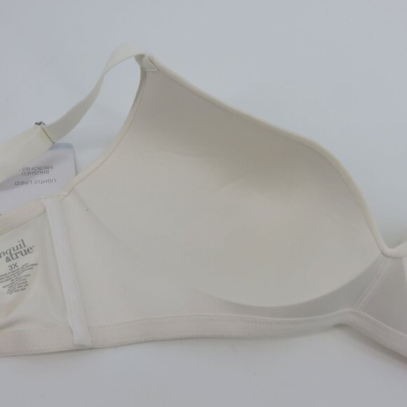 Tranquil & True Womens Plus Size 3X Bra Wire Free Lightly Lined Solid White NEW - Picture 8 of 15